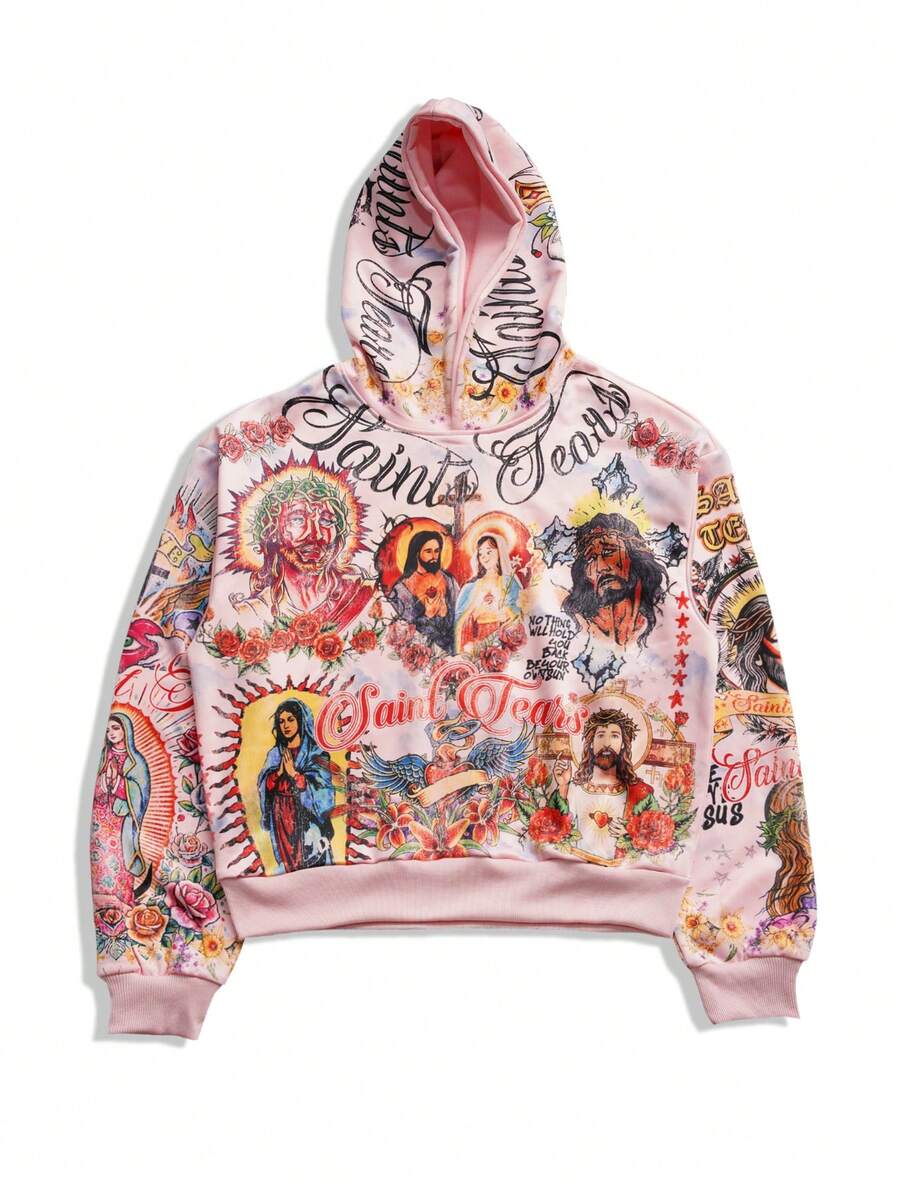 Graphic Hoodie Streetwear - Men's Streetwear Graphic Print Hoodie with