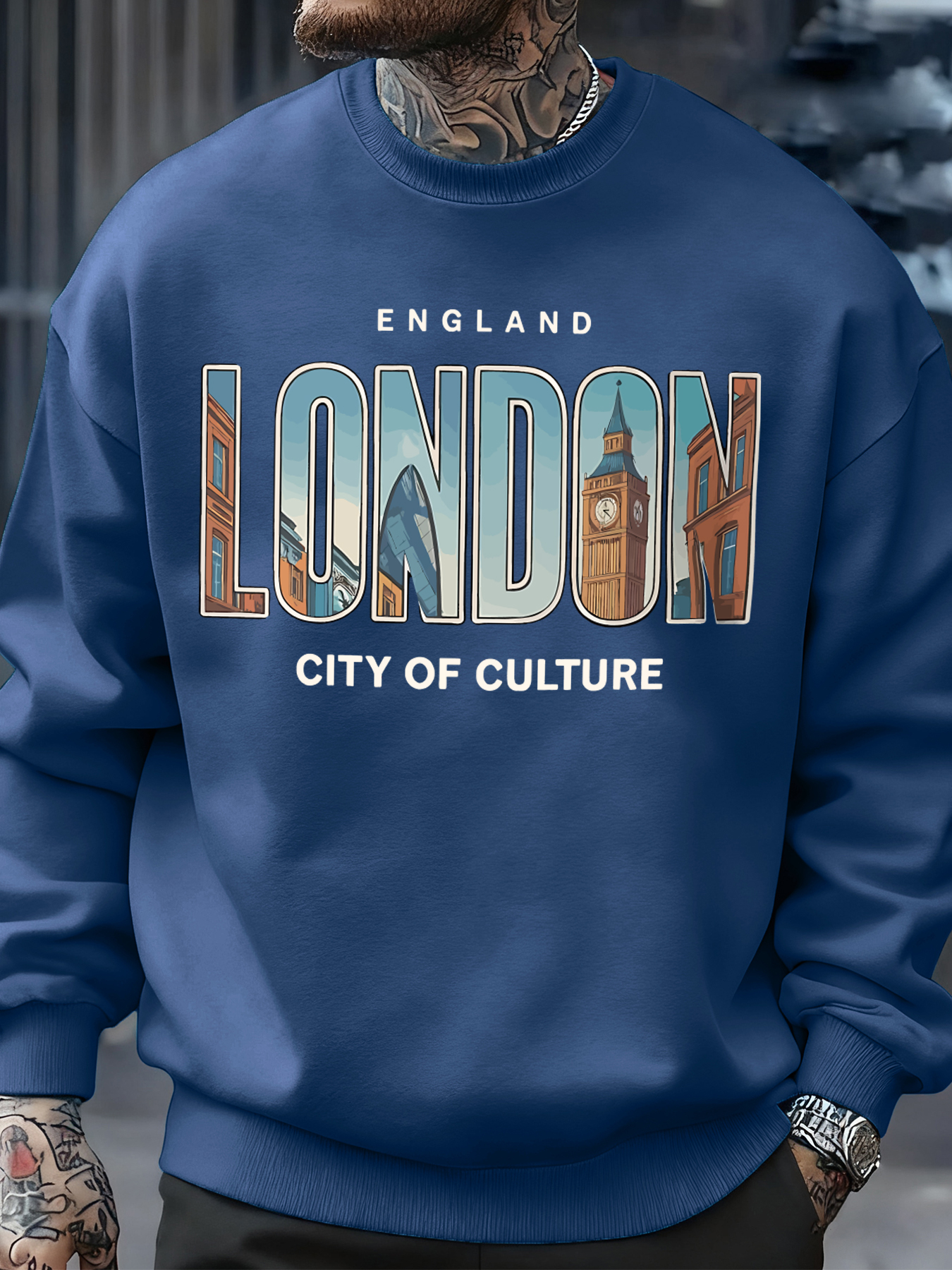 Street Fashion In London - London City Pattern Sweatshirt Men'S Street