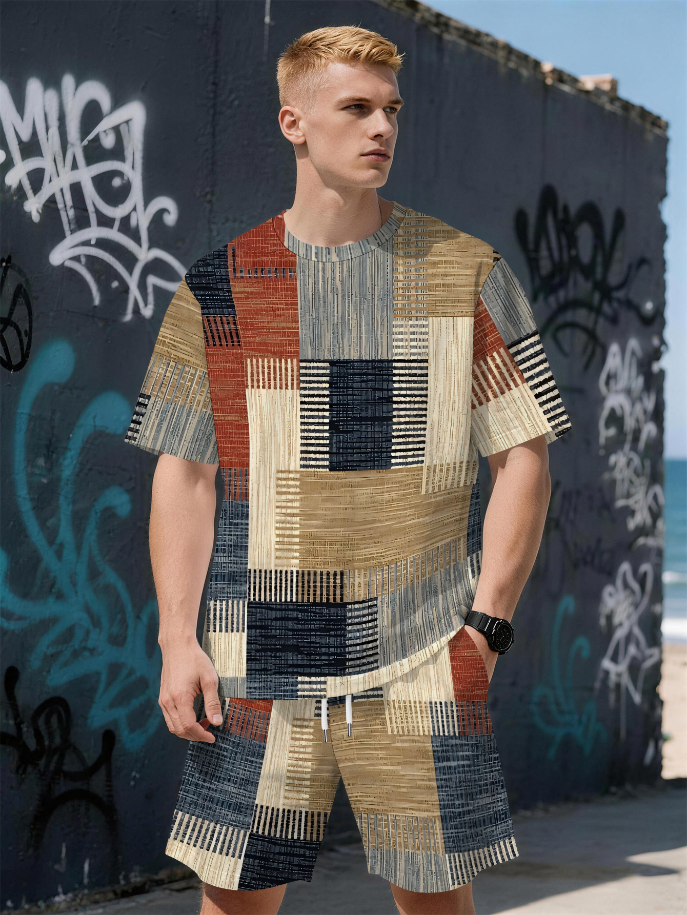 Street Fashion Summer 2026 - 2026 Summer New Men's Short-Sleeved Set