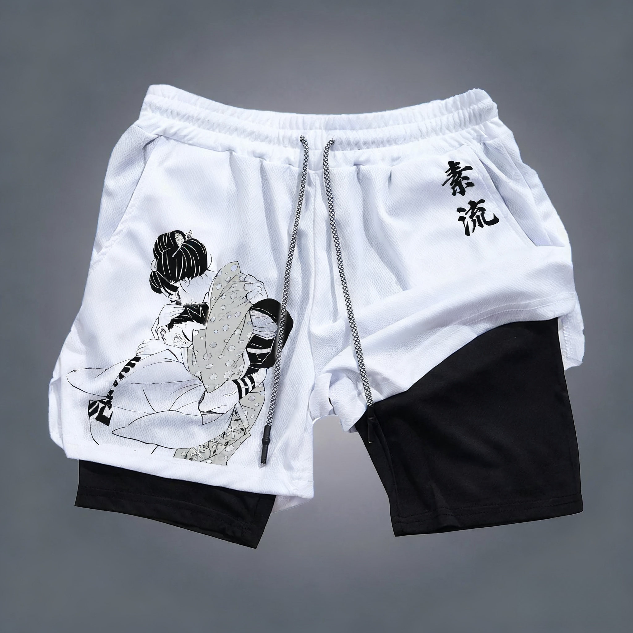 Street Fashion Japan 2025 - Demon Slayer Anime Printed Double Layer