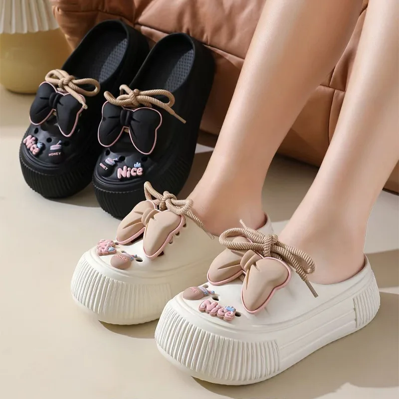 Girl Fashion Street - Women Fashion Clogs DIY Cute Bowknot