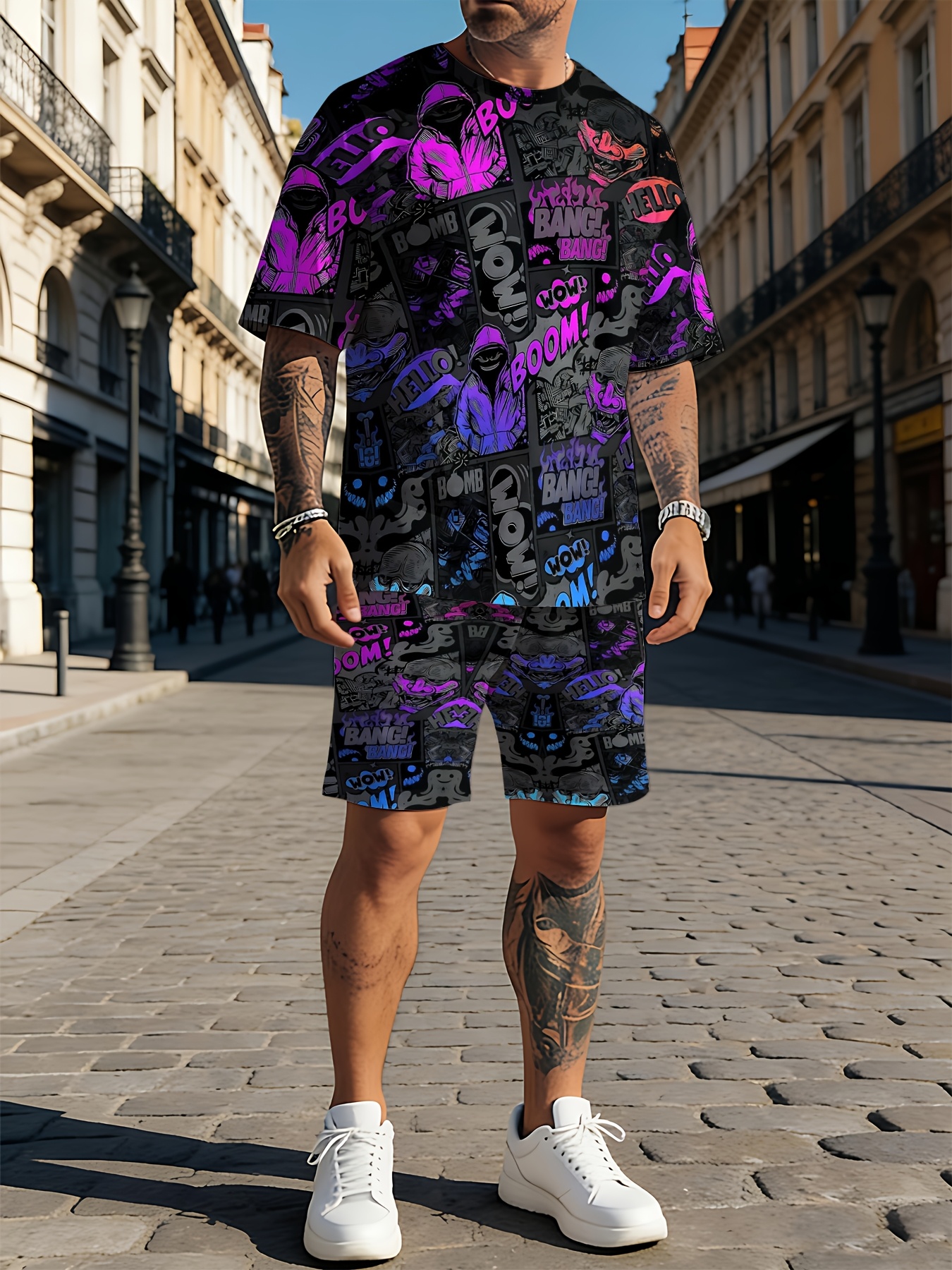 Street Fashion Summer 2026 - 2026 Summer New Men's Short-Sleeved Set