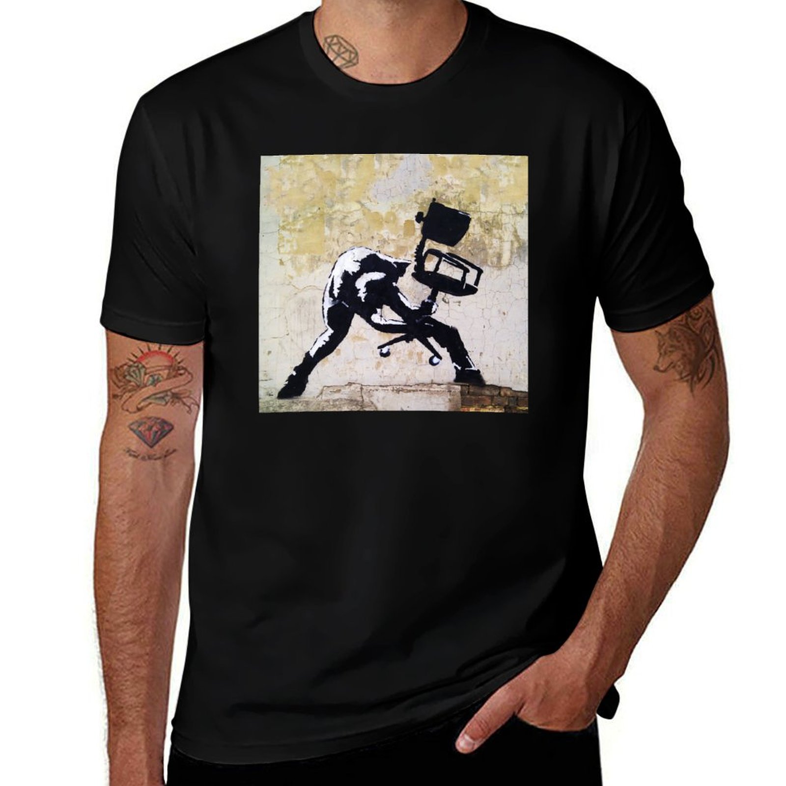 Street Fashion In London - Banksy London Calling - Office Chair