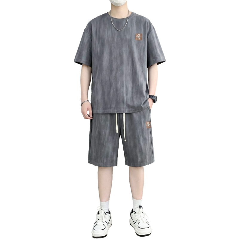 Street Fashion China - 【T-Shirt + 5-Point Shorts】Men's T-Shirt Set