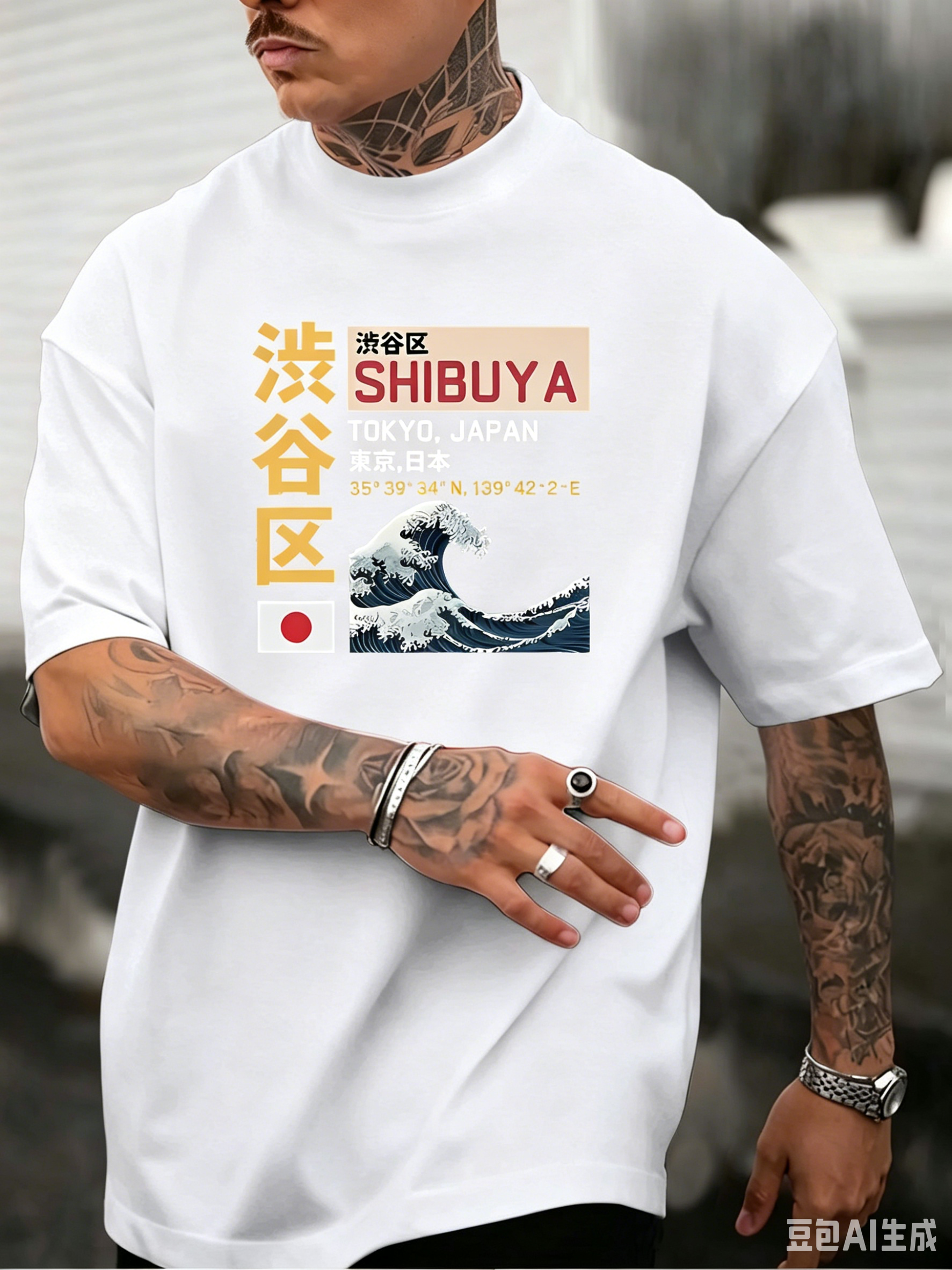 Street Fashion Shibuya - Summer Men's 100% Cotton Loose-Fitting Fashion