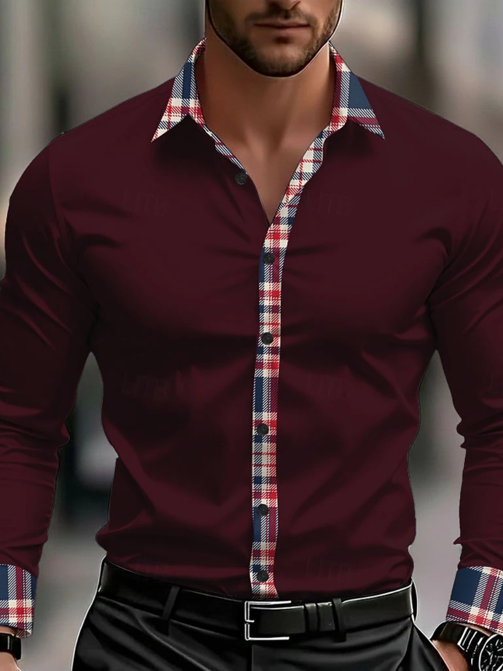 Men's Business Casual Long Sle - Street Fashion Events 리뷰 및 가격