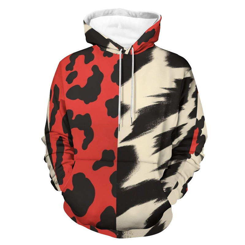 Men's Fashion Leopard Zebra 3D - Graphic Hoodie Streetwear 리뷰 및 가격