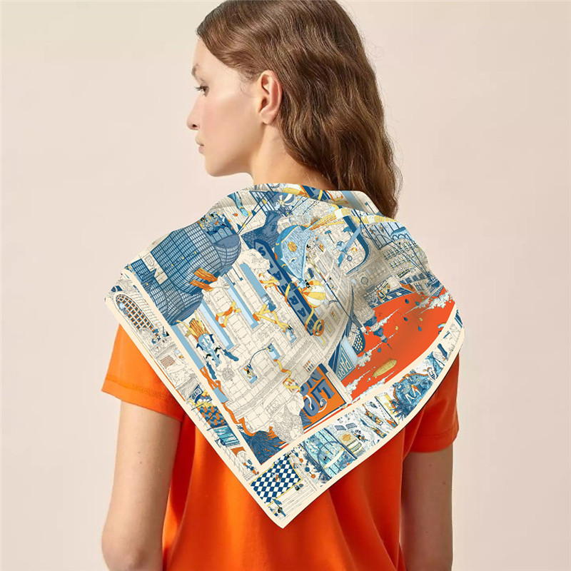 Silk Scarf Women City Street P - Street Fashion Hijab 리뷰 및 가격