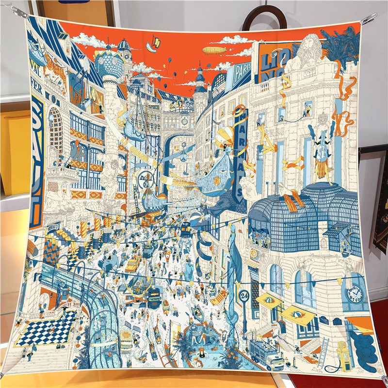 Silk Scarf Women City Street P - Street Fashion Hijab 리뷰 및 가격