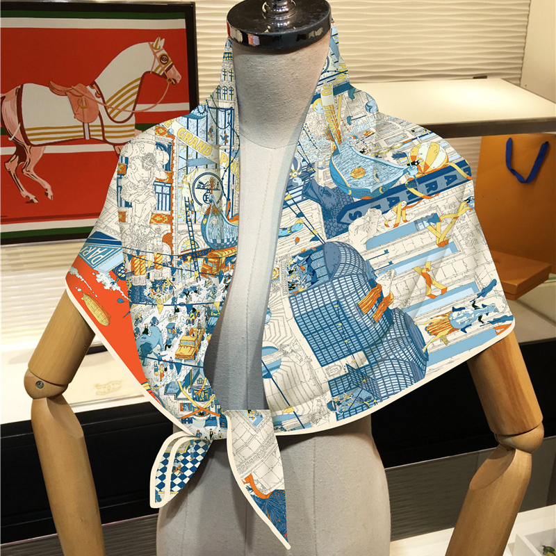 Silk Scarf Women City Street P - Street Fashion Hijab 리뷰 및 가격