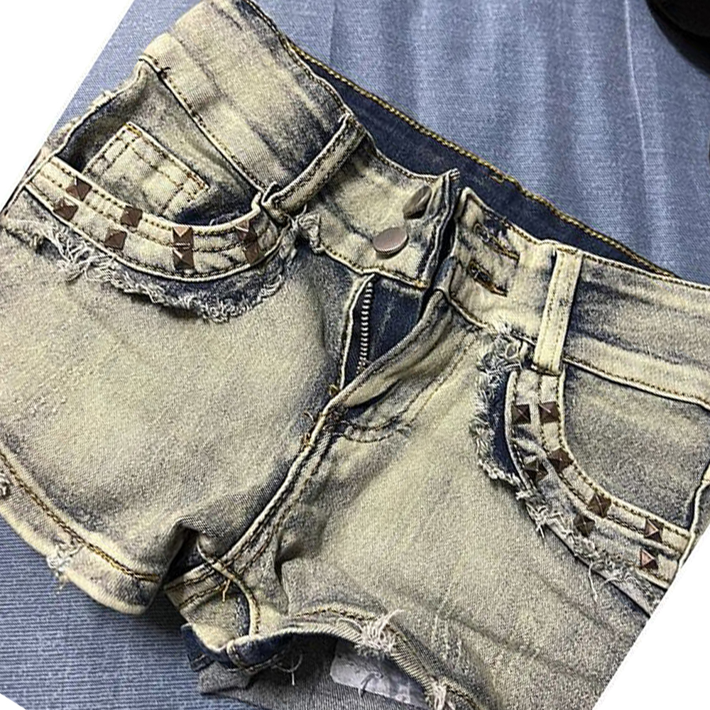Retroy2K American Rivet Shorts - Girl Fashion Street 리뷰 및 가격