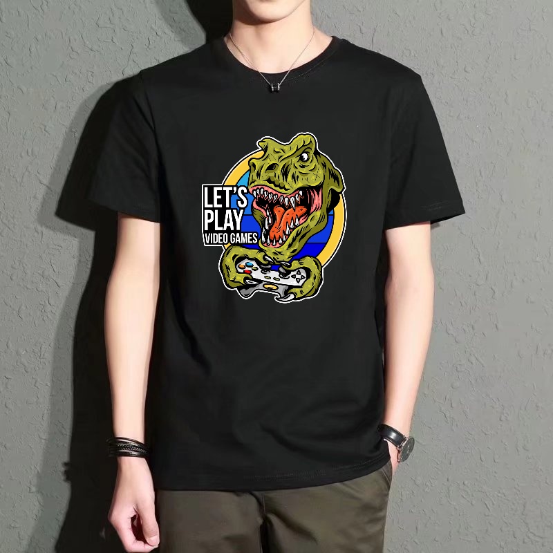 Men's Black Round-Neck Short-S - Street Fashion Game 리뷰 및 가격