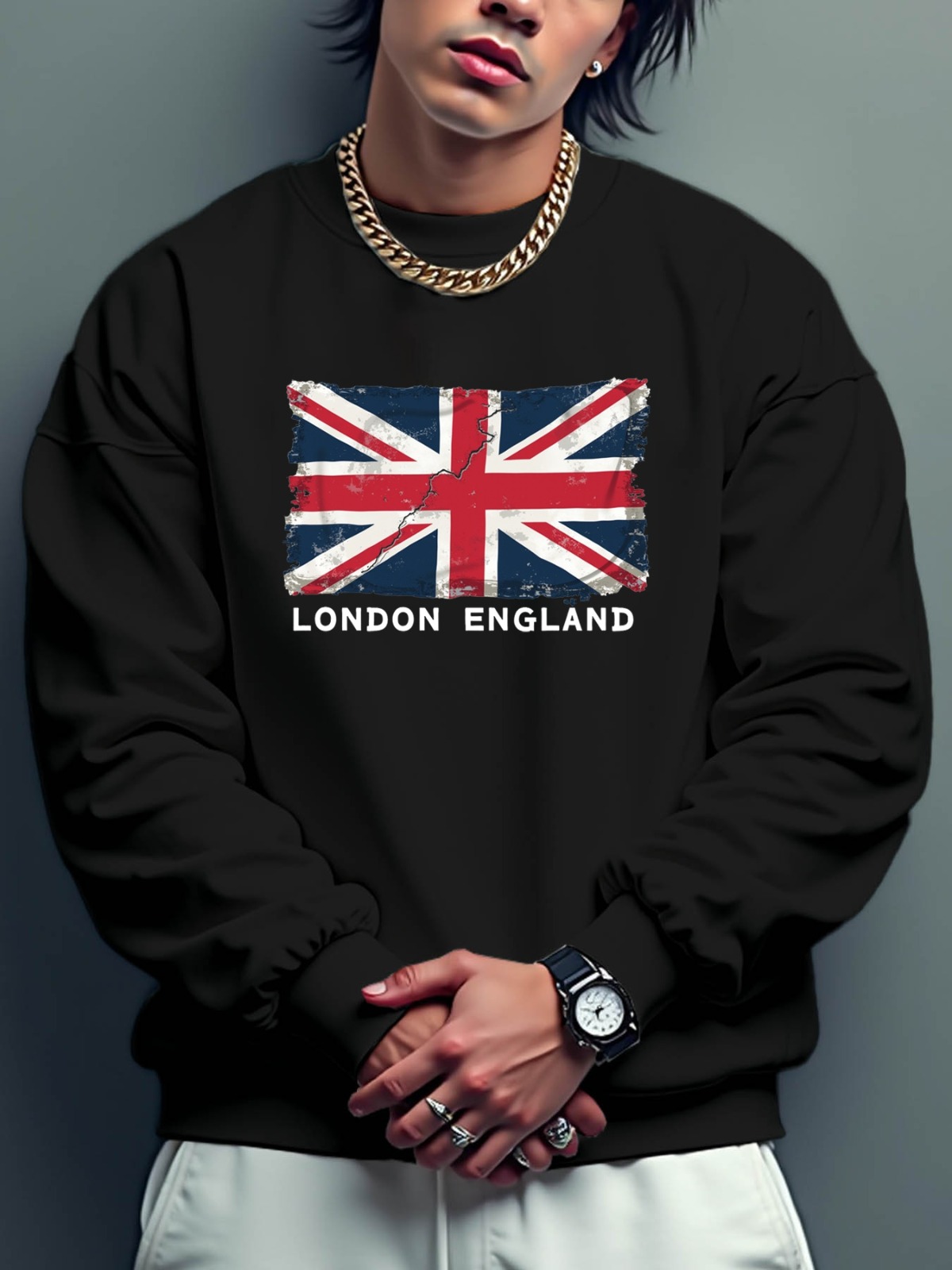 Men's Fashion Casual Round Nec - Street Fashion In London 리뷰 및 가격