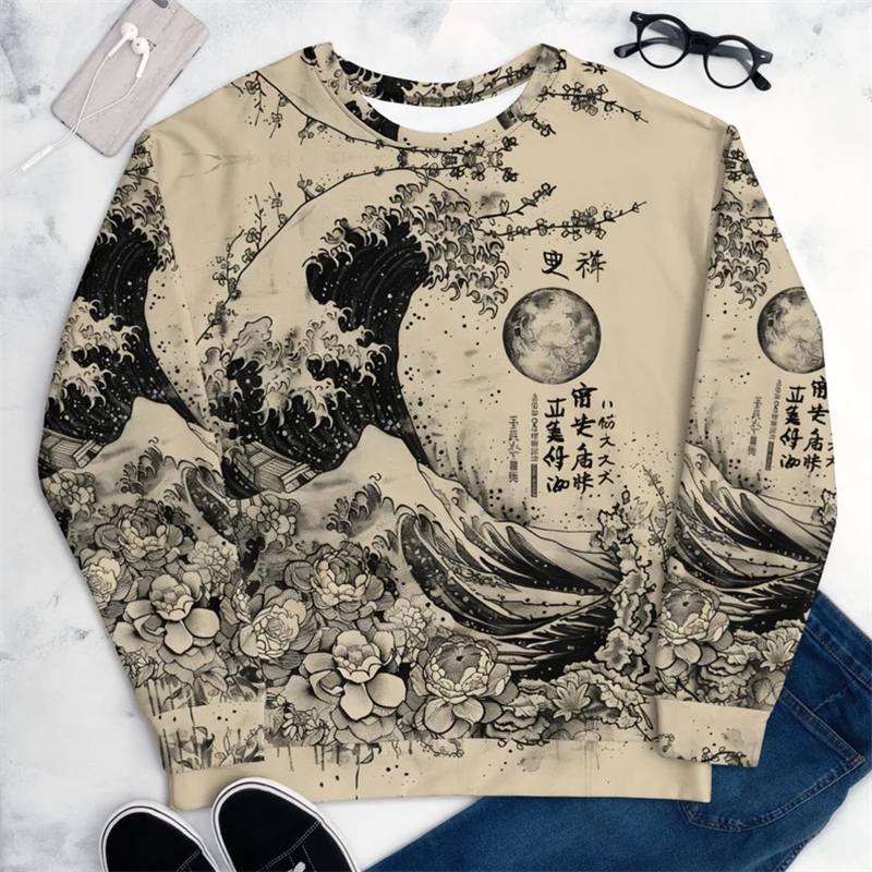 Japanese Retro Sweatshirt Men  - Street Fashion Japan 2025 리뷰 및 가격