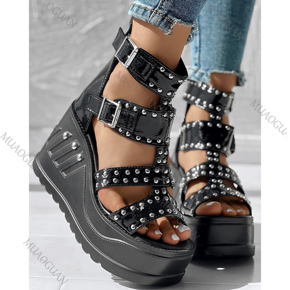 Fashion Women Peep Toe Black S - Street Fashion Lady 리뷰 및 가격