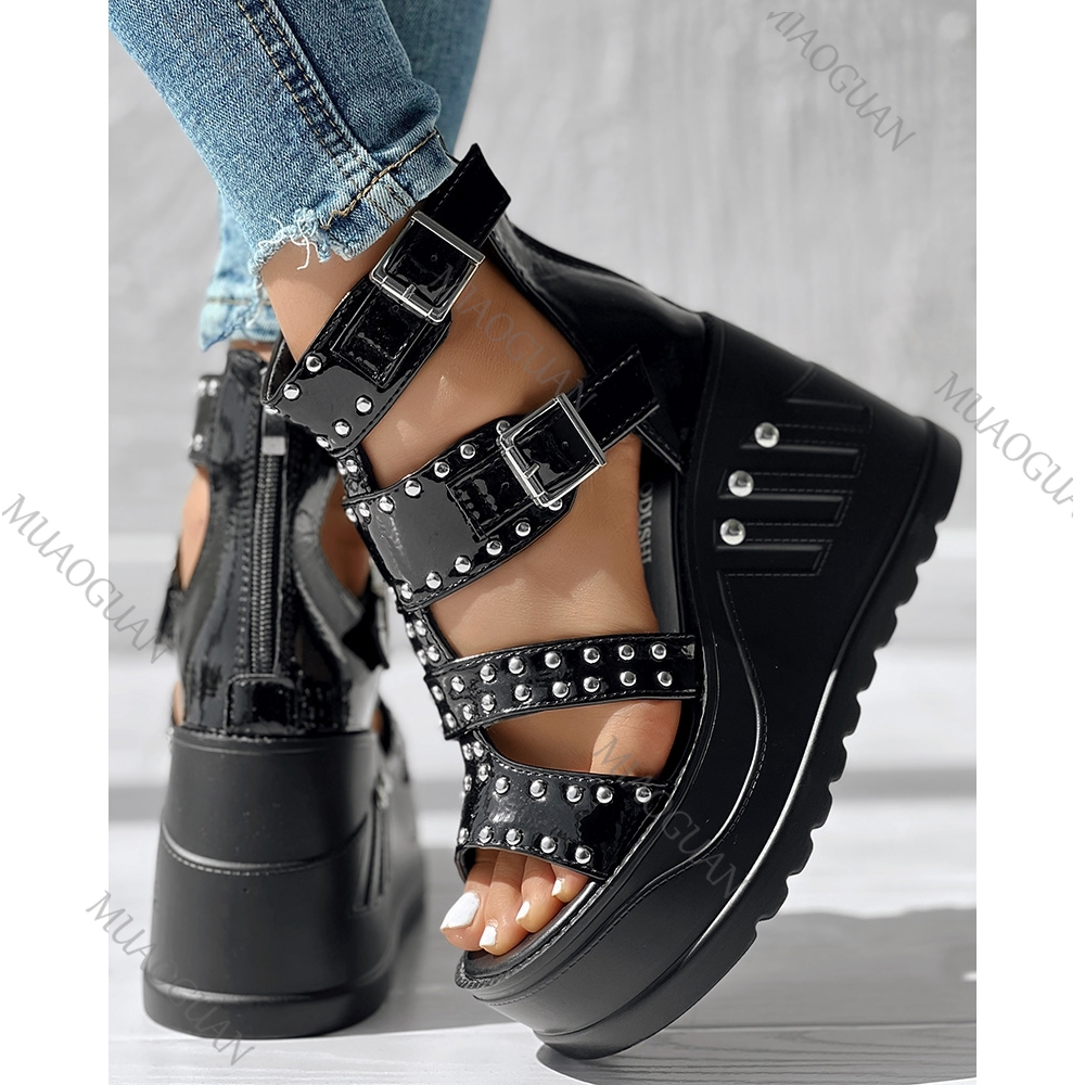 Fashion Women Peep Toe Black S - Street Fashion Lady 리뷰 및 가격