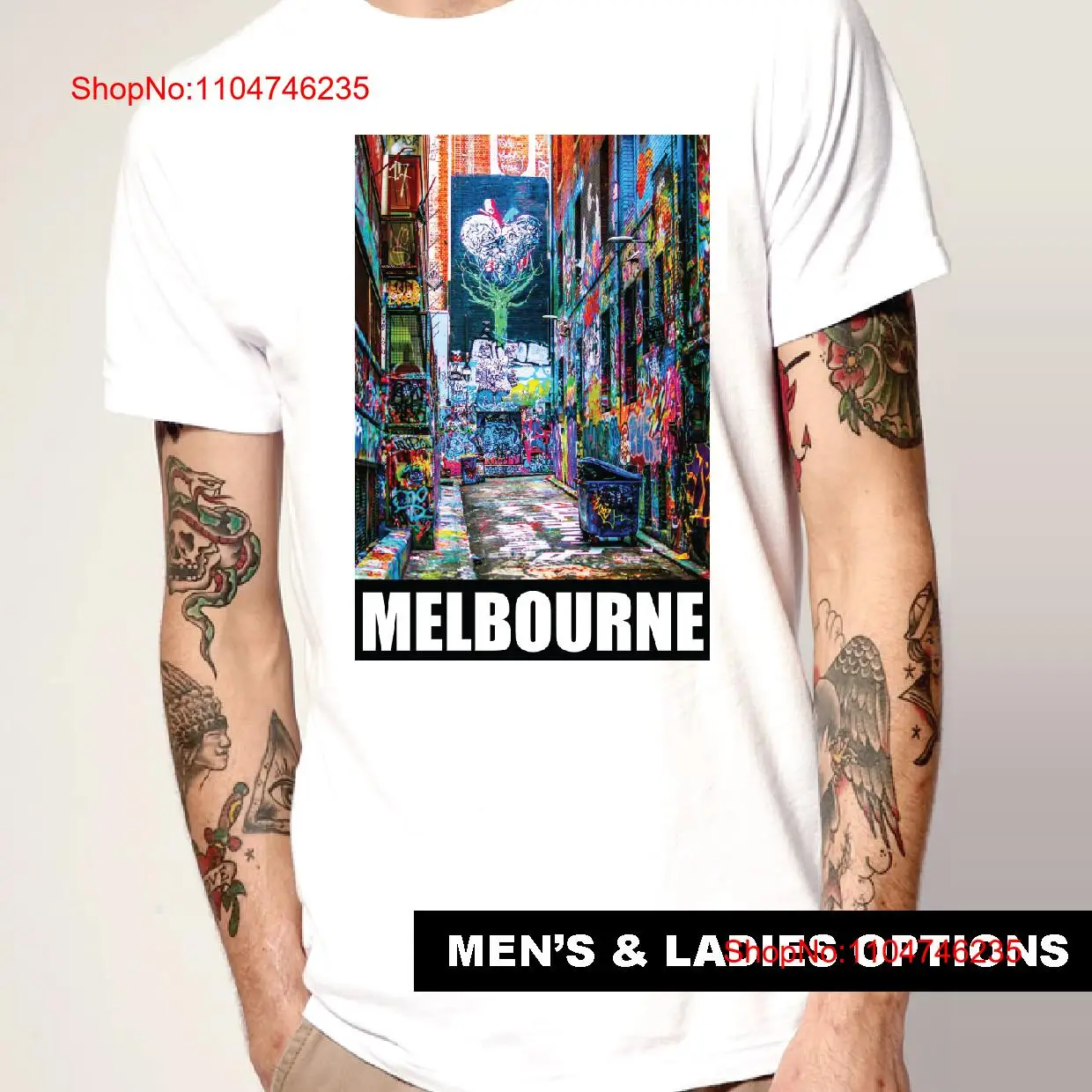 Cool T Shirt Graffiti MELBOURN - Street Fashion Melbourne 리뷰 및 가격