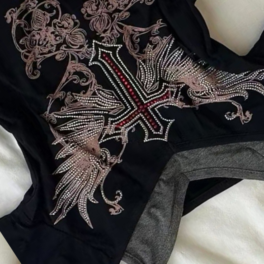 Y2K 90S Black Fake Two-Piece B - Girl Fashion Street 리뷰 및 가격