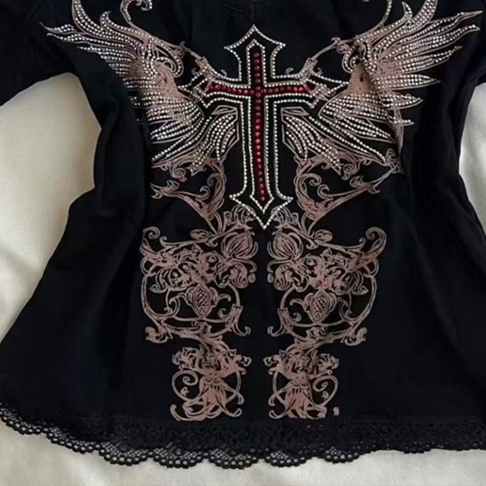 Y2K 90S Black Fake Two-Piece B - Girl Fashion Street 리뷰 및 가격