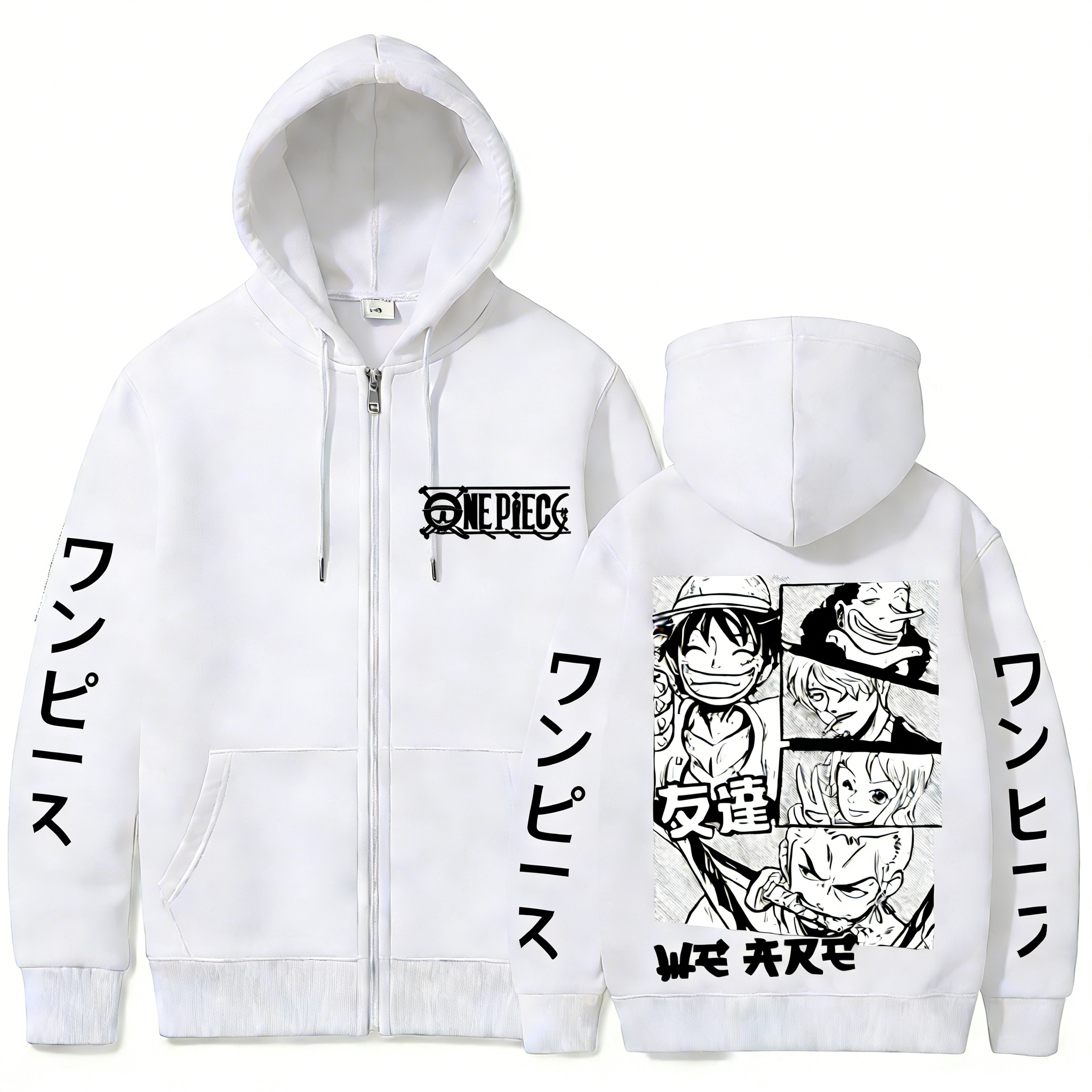 One Piece Anime Hoodie Zip Up  - Graphic Hoodie Streetwear 리뷰 및 가격