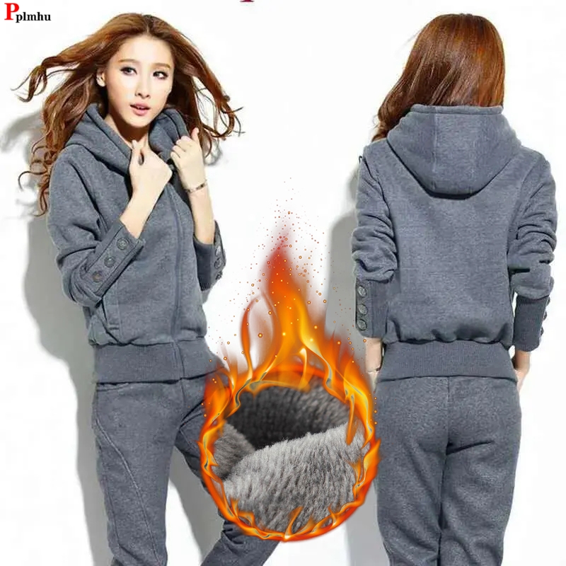 Winter 2 Pieces Sets Hooded Pl - Street Fashion Korean 리뷰 및 가격