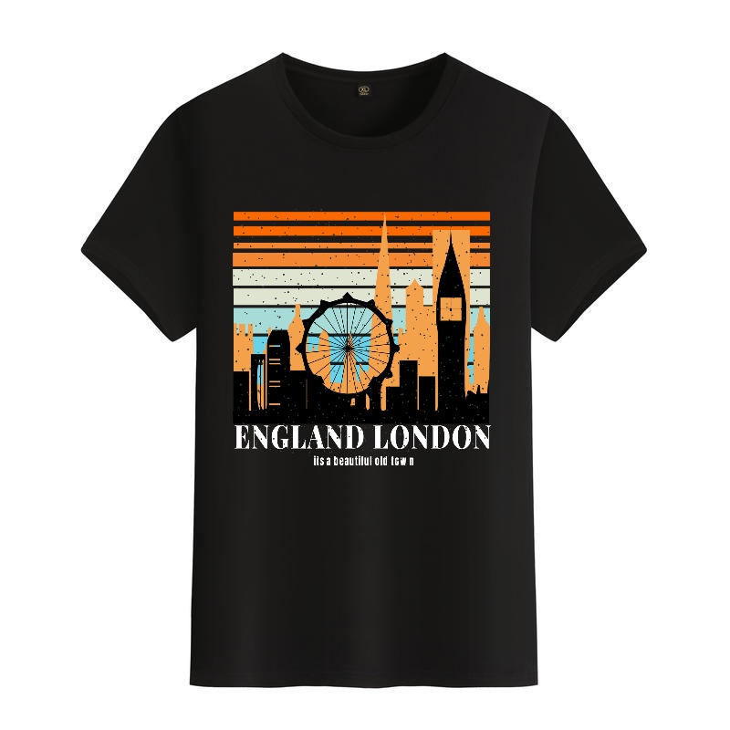 Men's Black Round-Neck Short-S - Street Fashion In London 리뷰 및 가격