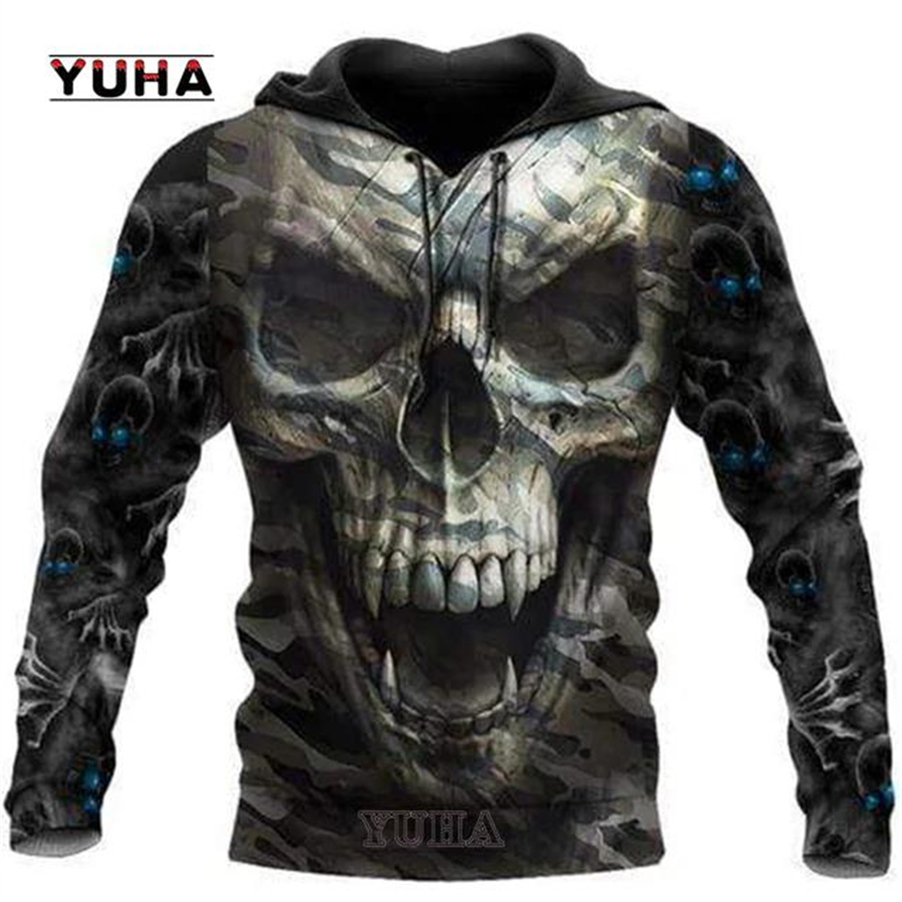 3D Printed Skull Graphics Men' - Graphic Hoodie Streetwear 리뷰 및 가격