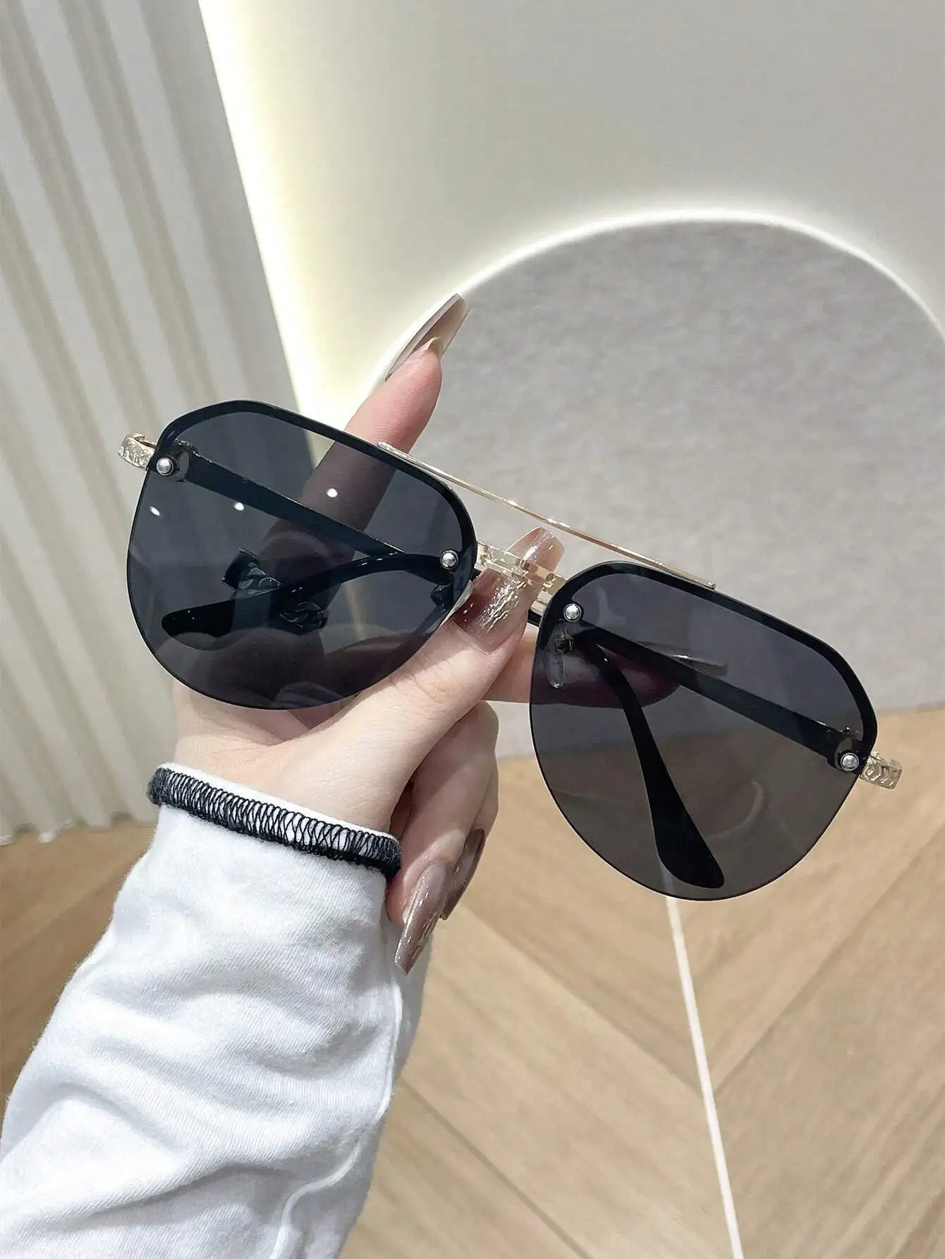 1 Pair Copper-Tone Aviator Fra - Street Fashion Events 리뷰 및 가격