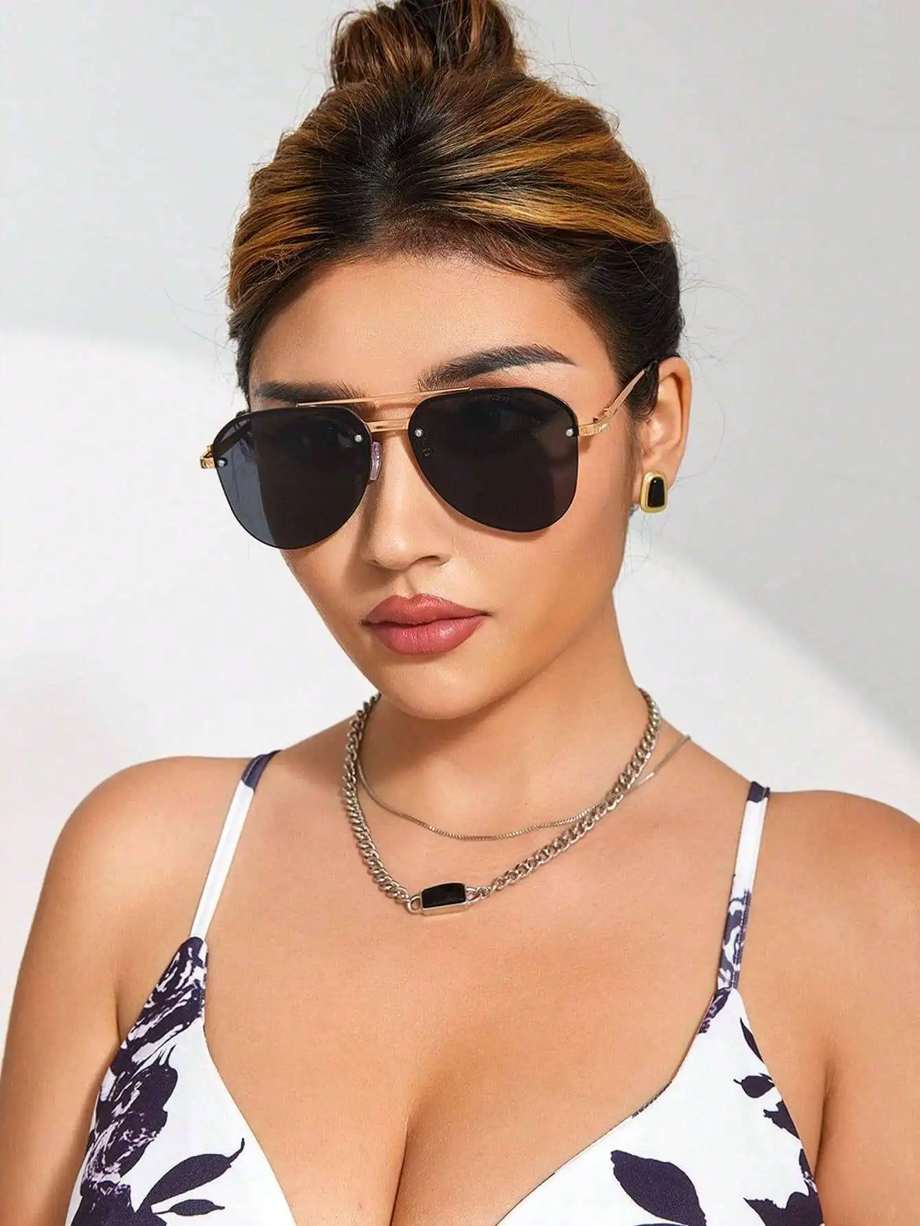 1 Pair Copper-Tone Aviator Fra - Street Fashion Events 리뷰 및 가격