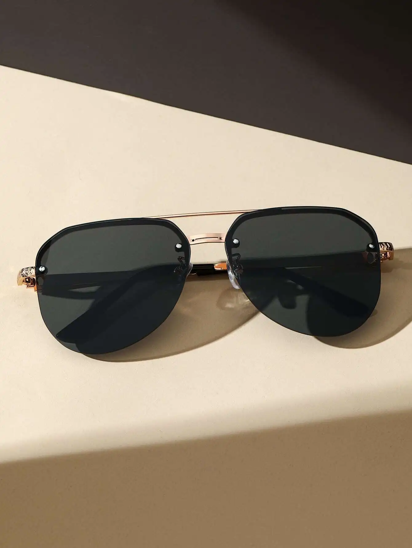 1 Pair Copper-Tone Aviator Fra - Street Fashion Events 리뷰 및 가격