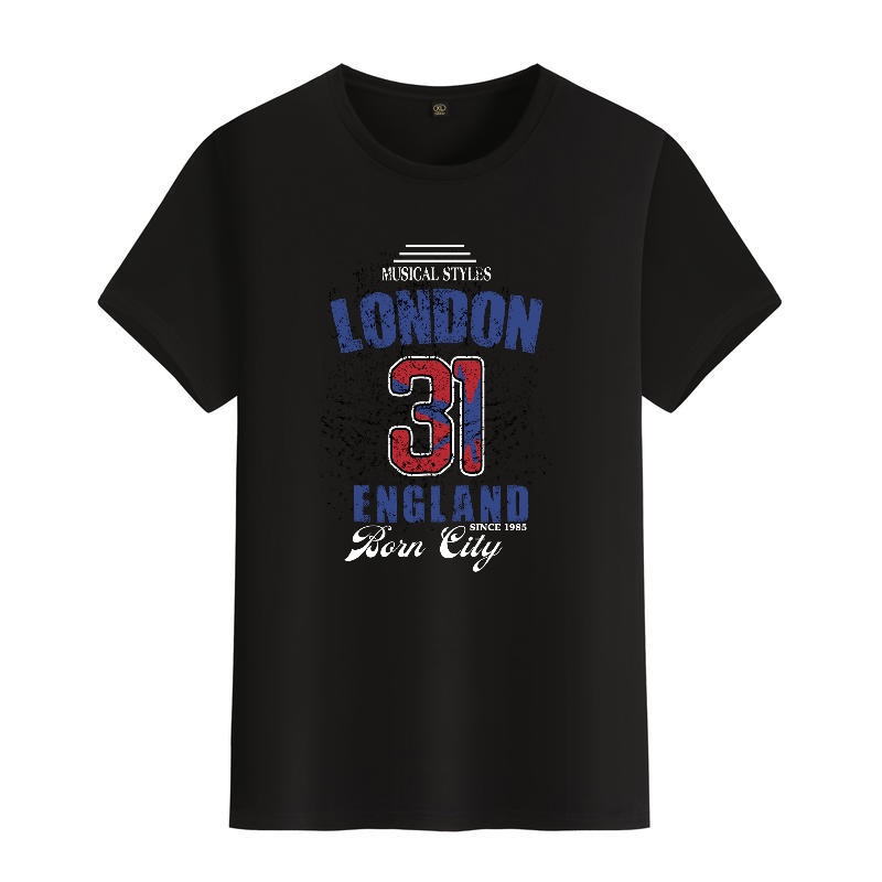 Men's Black Round-Neck Short-S - Street Fashion In London 리뷰 및 가격