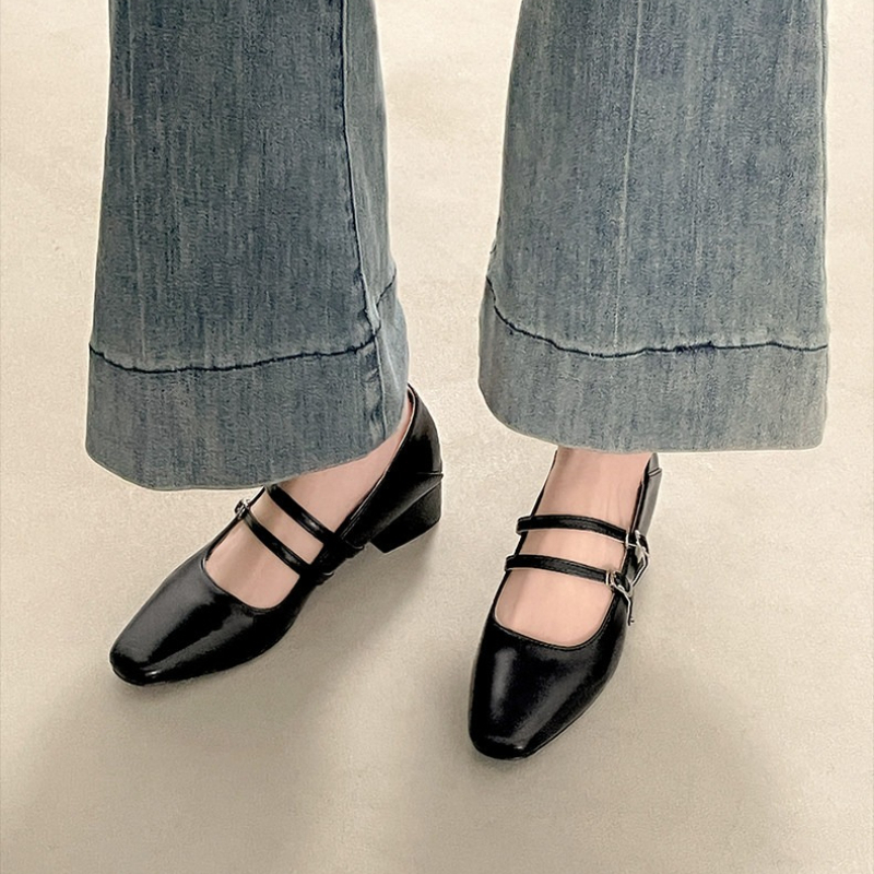 Square Toe Low Heel Women Silv - Street Fashion Lady 리뷰 및 가격
