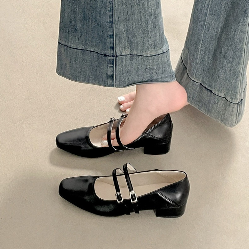 Square Toe Low Heel Women Silv - Street Fashion Lady 리뷰 및 가격