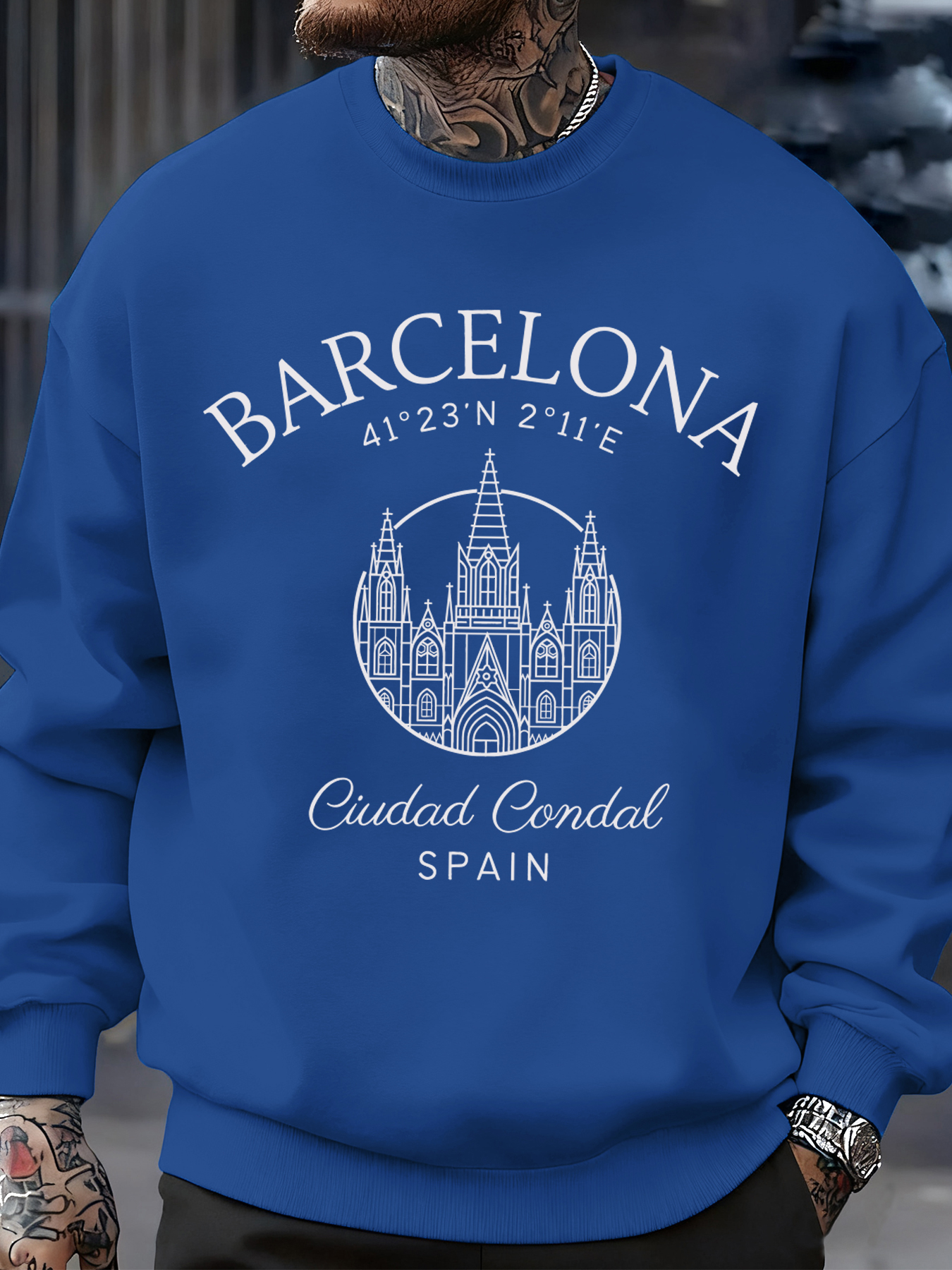 Barcelona Cprint Autumn Men Sw - Street Fashion Barcelona 리뷰 및 가격
