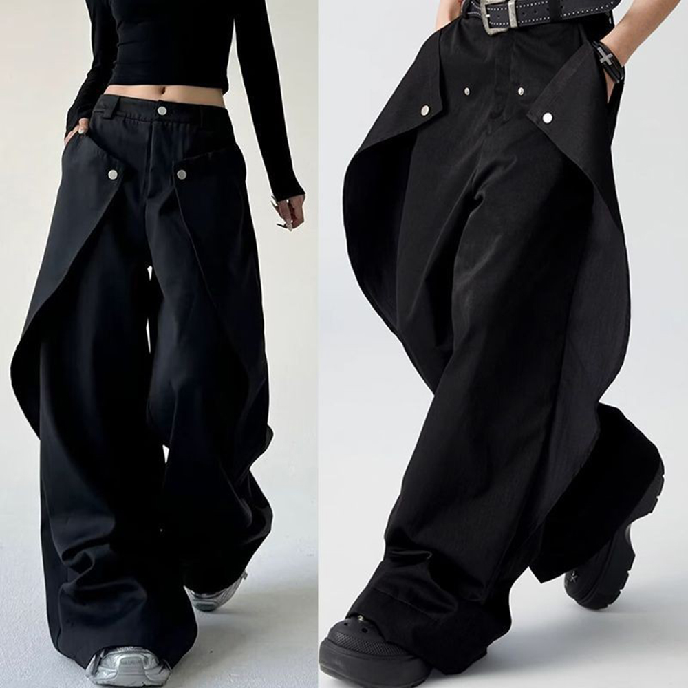 Mens Trousers Stitching Double - Street Fashion Men 2025 리뷰 및 가격