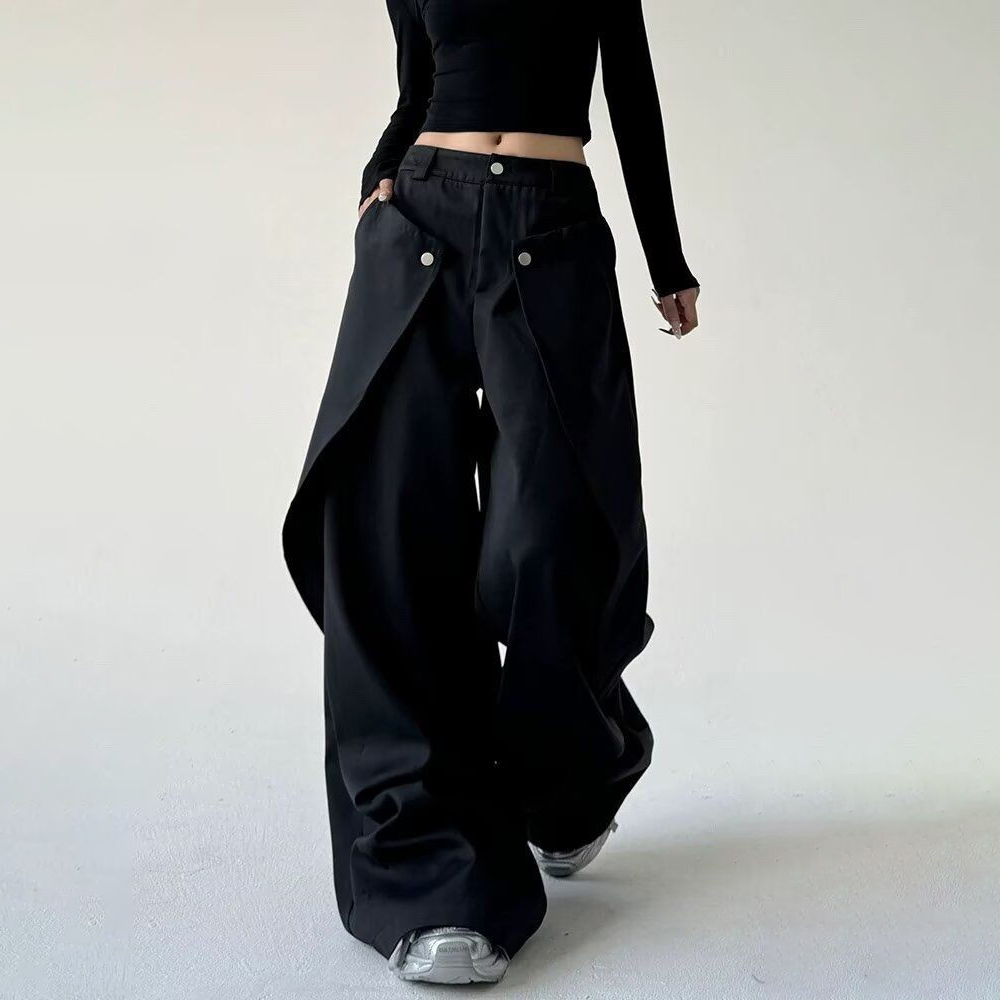 Mens Trousers Stitching Double - Street Fashion Men 2025 리뷰 및 가격