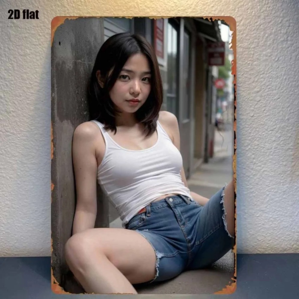 New Trendy HD Metal Wall Art - - Asian Street Fashion Girls 리뷰 및 가격