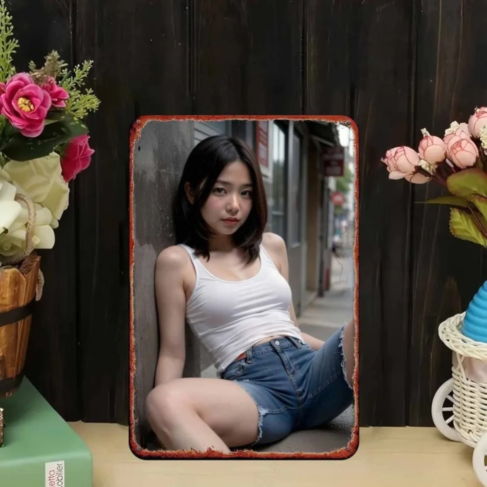 New Trendy HD Metal Wall Art - - Asian Street Fashion Girls 리뷰 및 가격