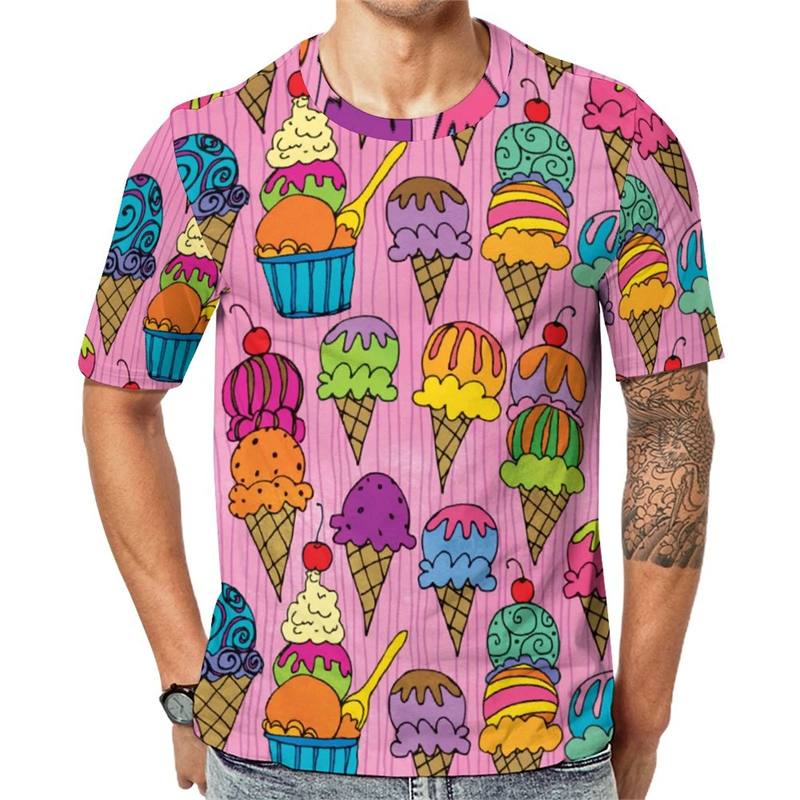 Ice Cream Color Fashion T-shir - Street Fashion Trends 2025 리뷰 및 가격