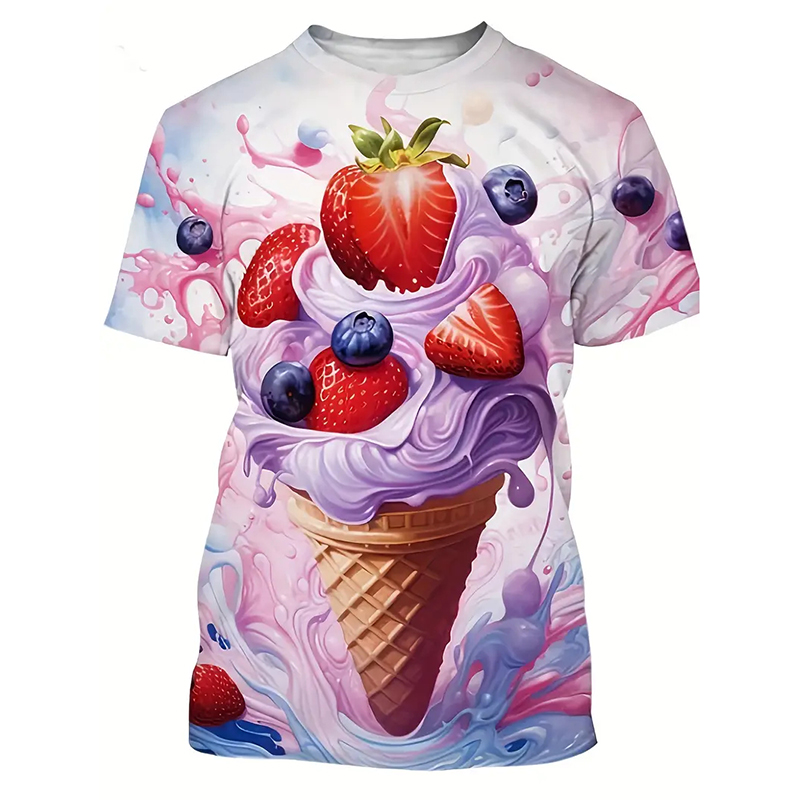 Ice Cream Color Fashion T-shir - Street Fashion Trends 2025 리뷰 및 가격