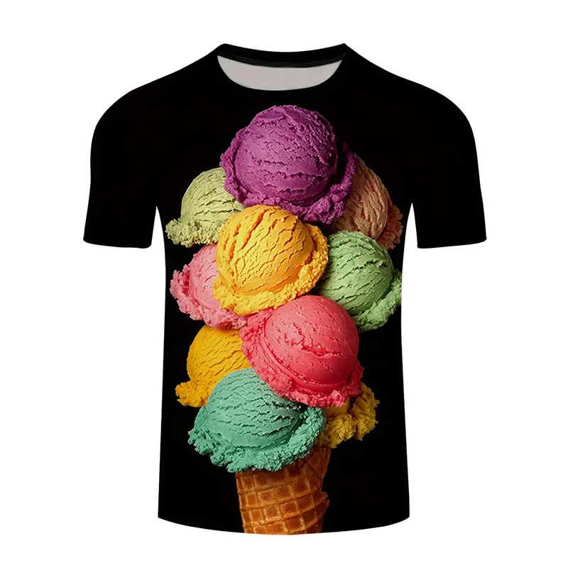 Ice Cream Color Fashion T-shir - Street Fashion Trends 2025 리뷰 및 가격