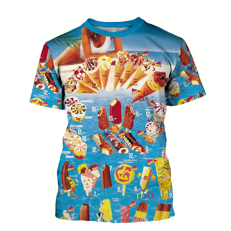 Ice Cream Color Fashion T-shir - Street Fashion Trends 2025 리뷰 및 가격
