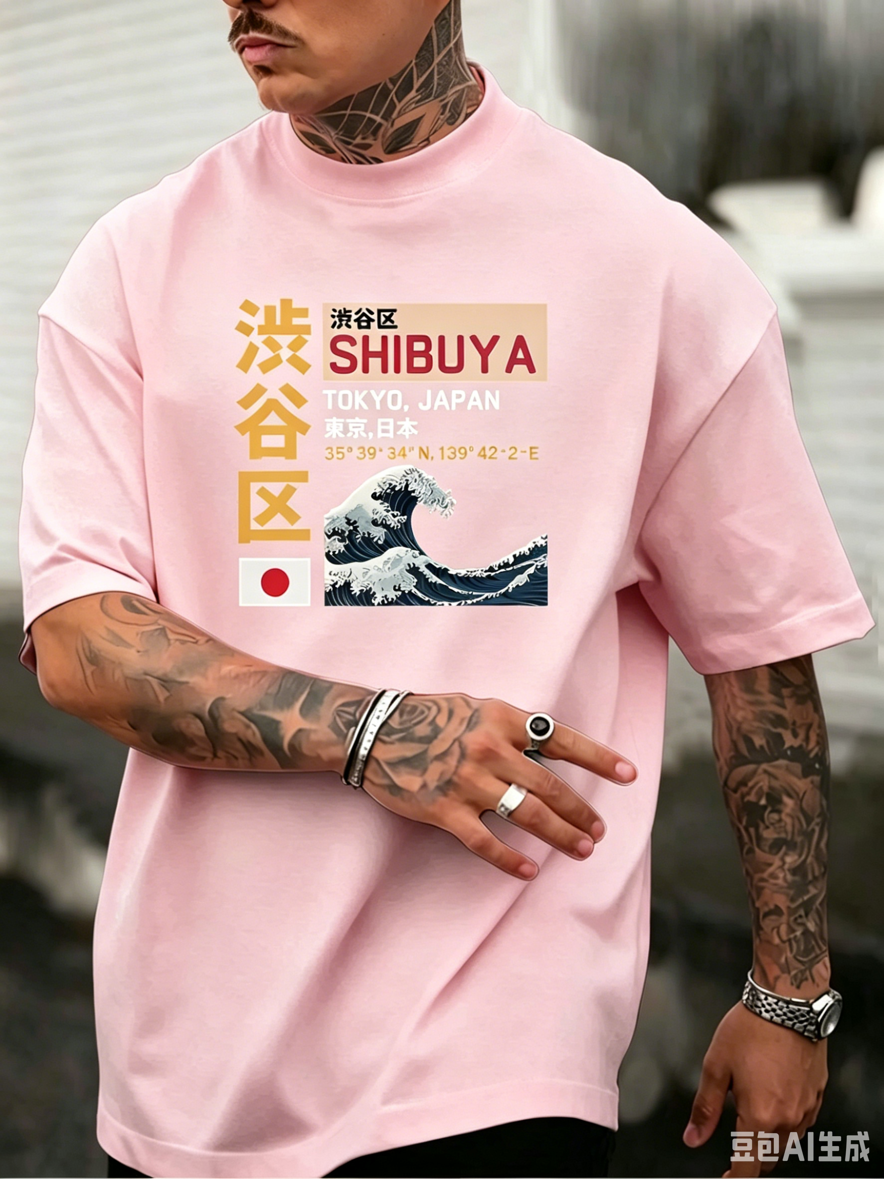 Summer Men's 100% Cotton Loose - Street Fashion Shibuya 리뷰 및 가격