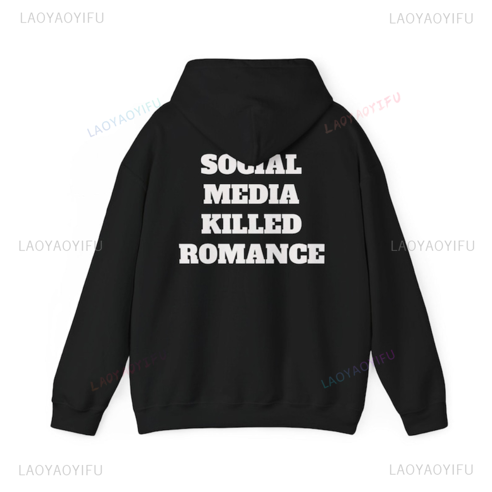 Social Media Killed Romance Si - Graphic Hoodie Streetwear 리뷰 및 가격