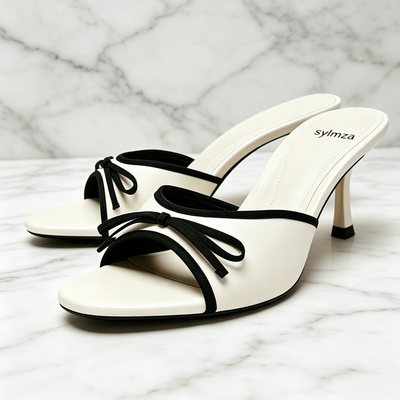 Fashion Bow Detail Heeled Sand - Street Fashion Lady 리뷰 및 가격