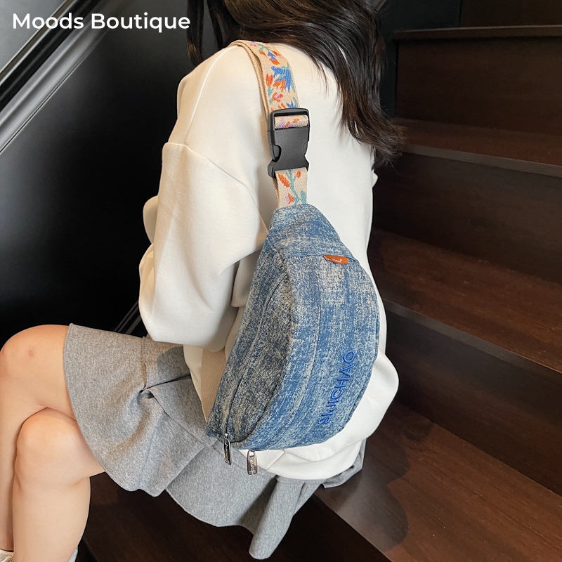 Denim Blue Chest Bags For Wome - Street Fashion Trends 2025 리뷰 및 가격